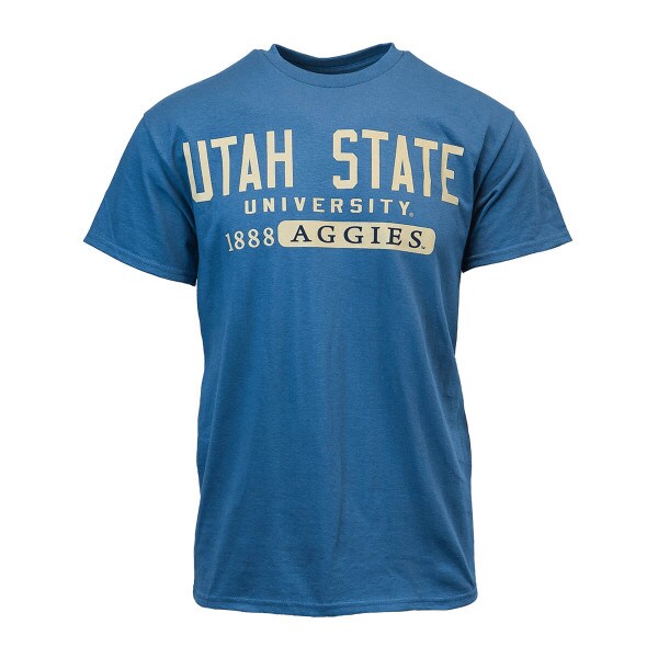 Utah State University, Aggies, 1888, Indigo Blue, Short-Sleeve, T-Shirt